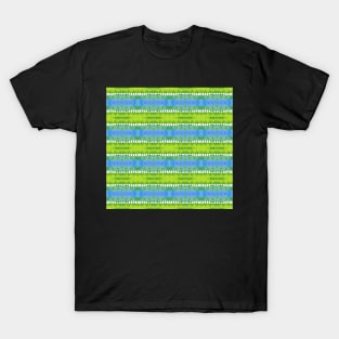 Tie Dye Blue and Green Groovy Stripes T-Shirt